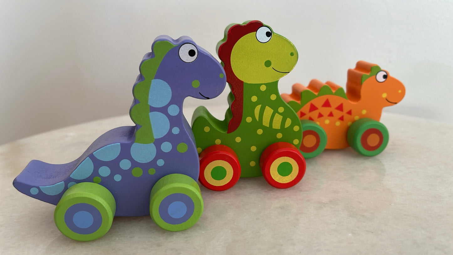 3-Piece Wooden Dinosaur Set