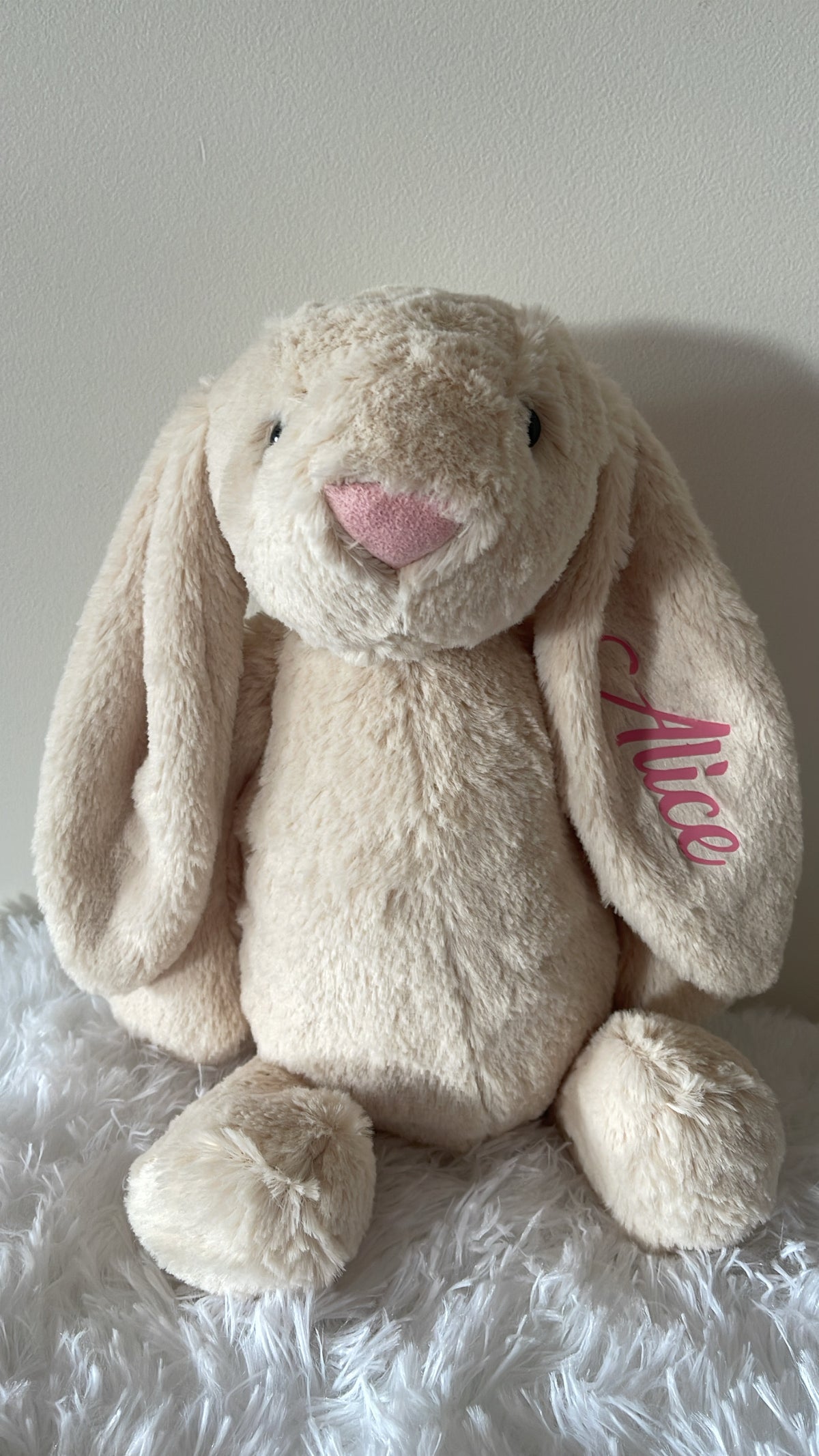 Grey, Beige and Ivory Long Eared Bunny