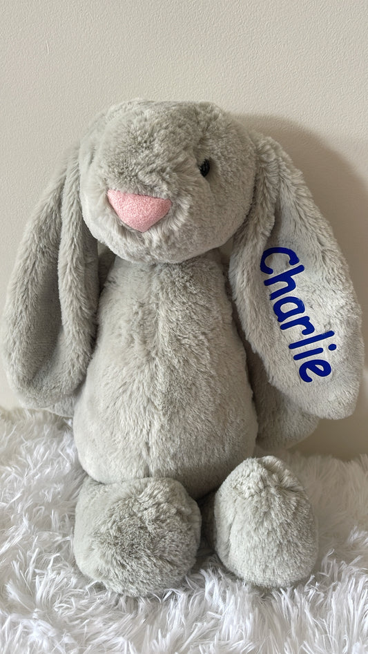 Grey, Beige and Ivory Long Eared Bunny