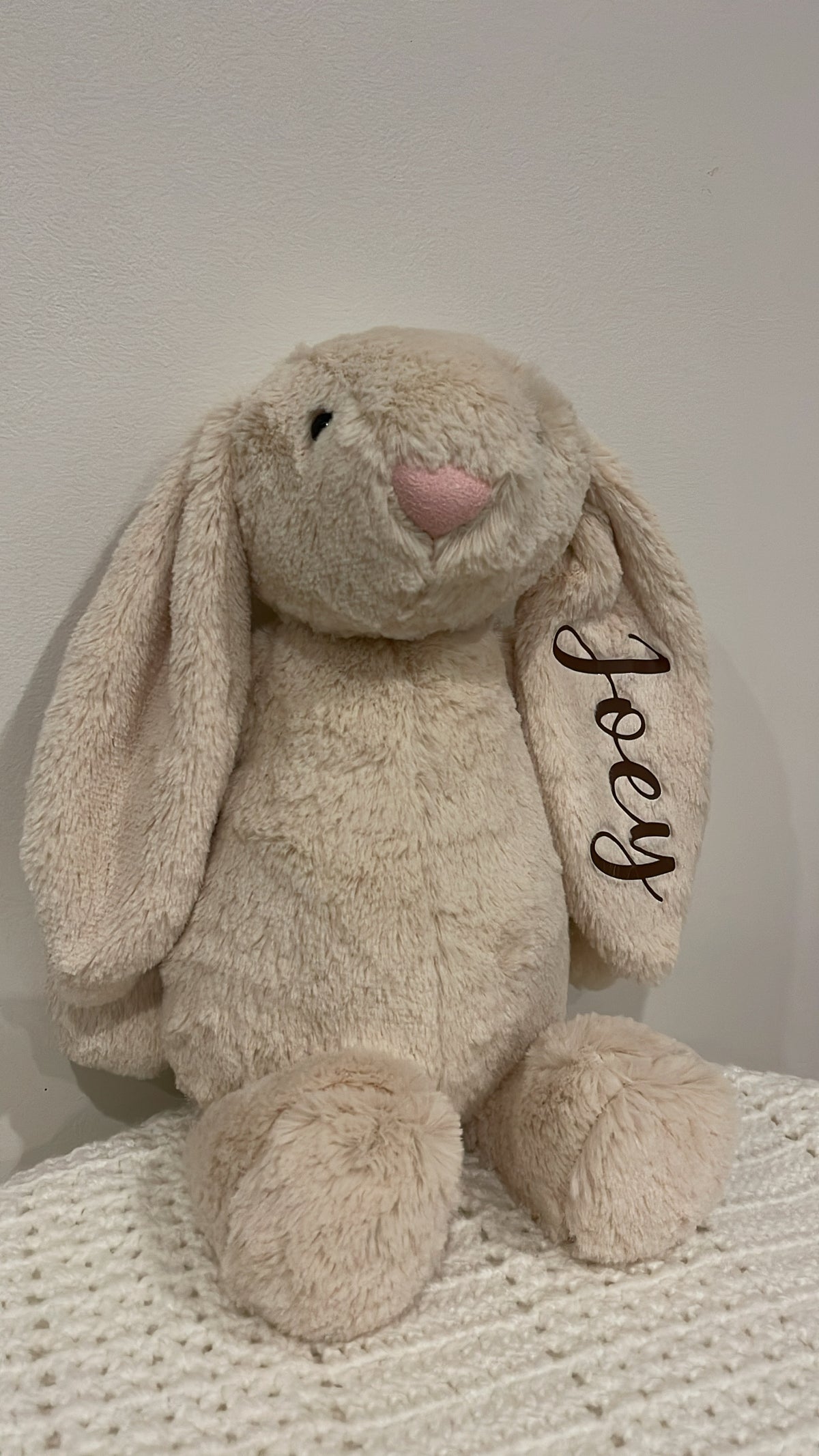 Grey, Beige and Ivory Long Eared Bunny