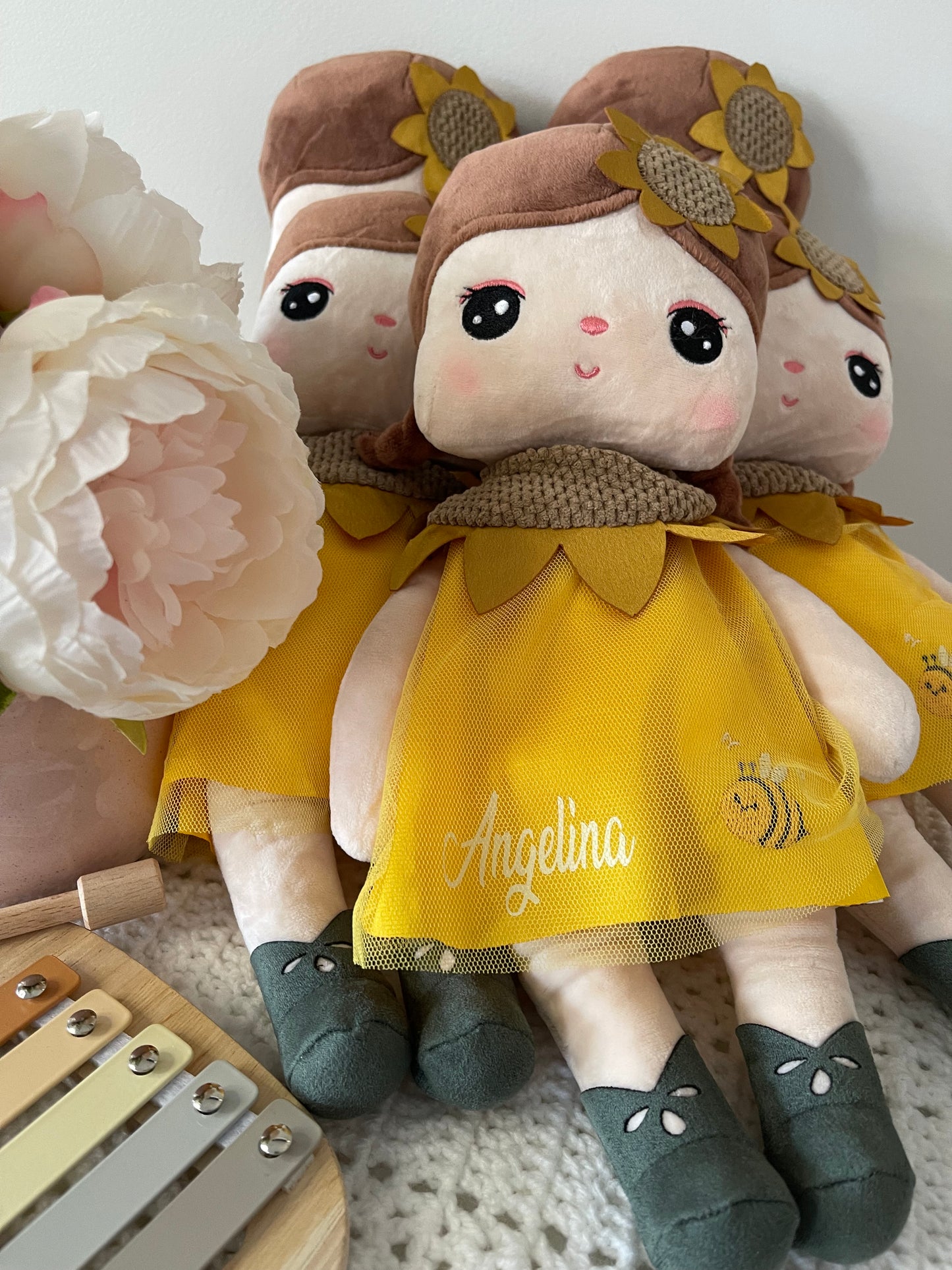 Bee Sunflower Plush Doll