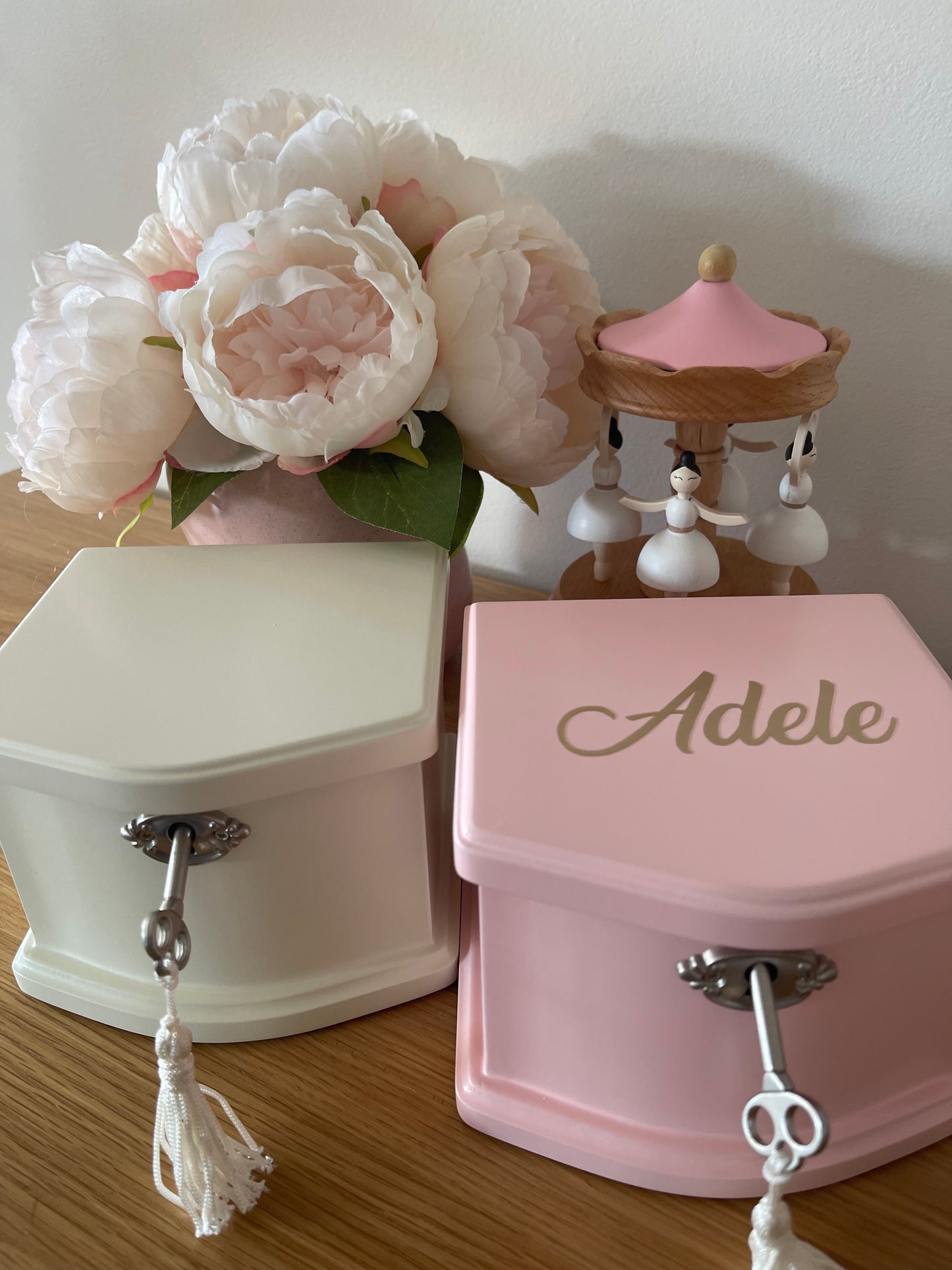 White Ballerina Musical Jewellery Box