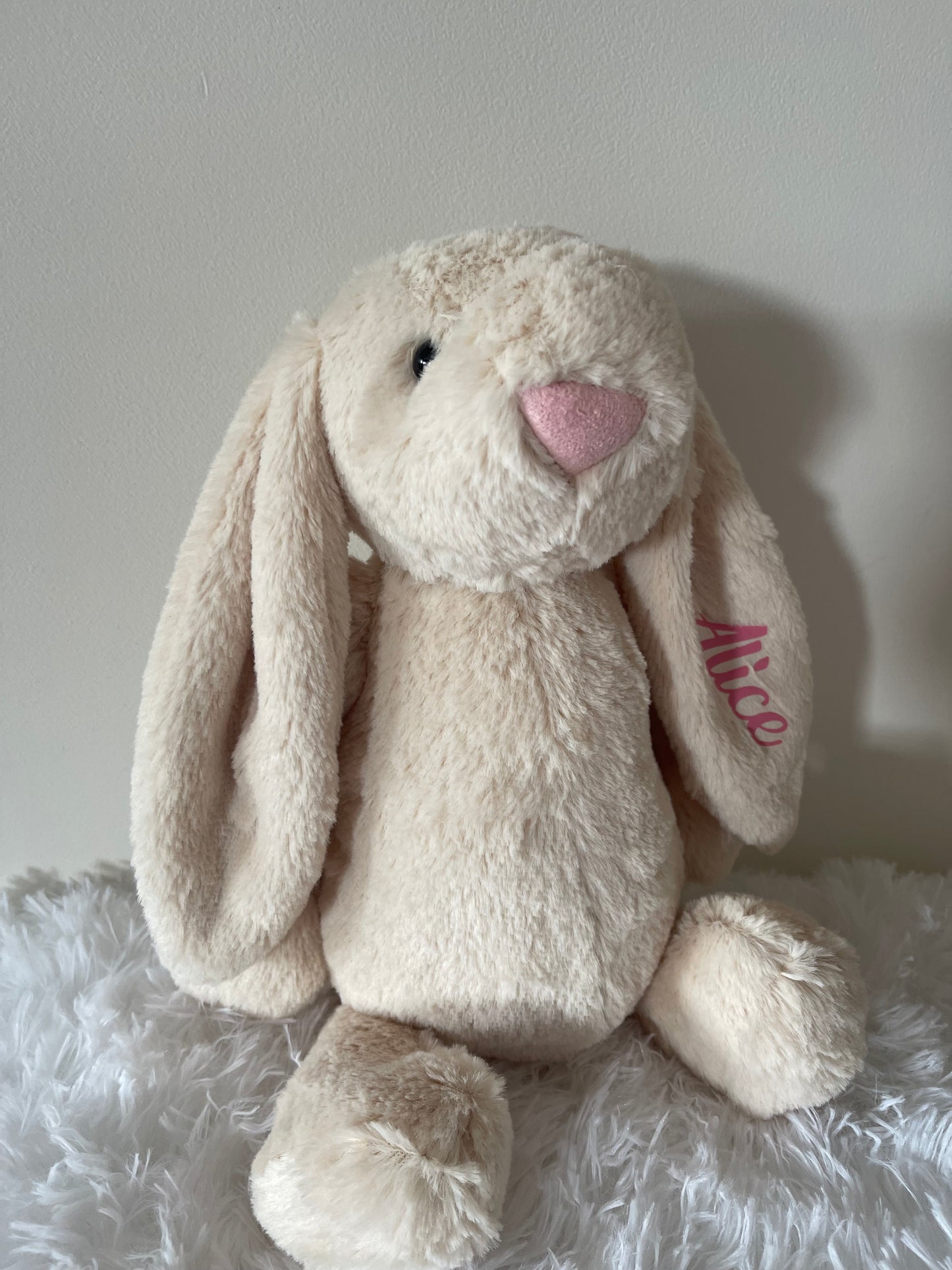 Grey, Beige and Ivory Long Eared Bunny