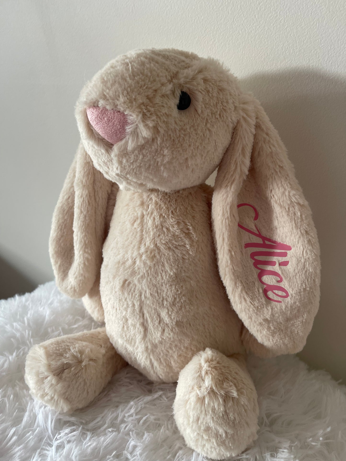 Grey, Beige and Ivory Long Eared Bunny