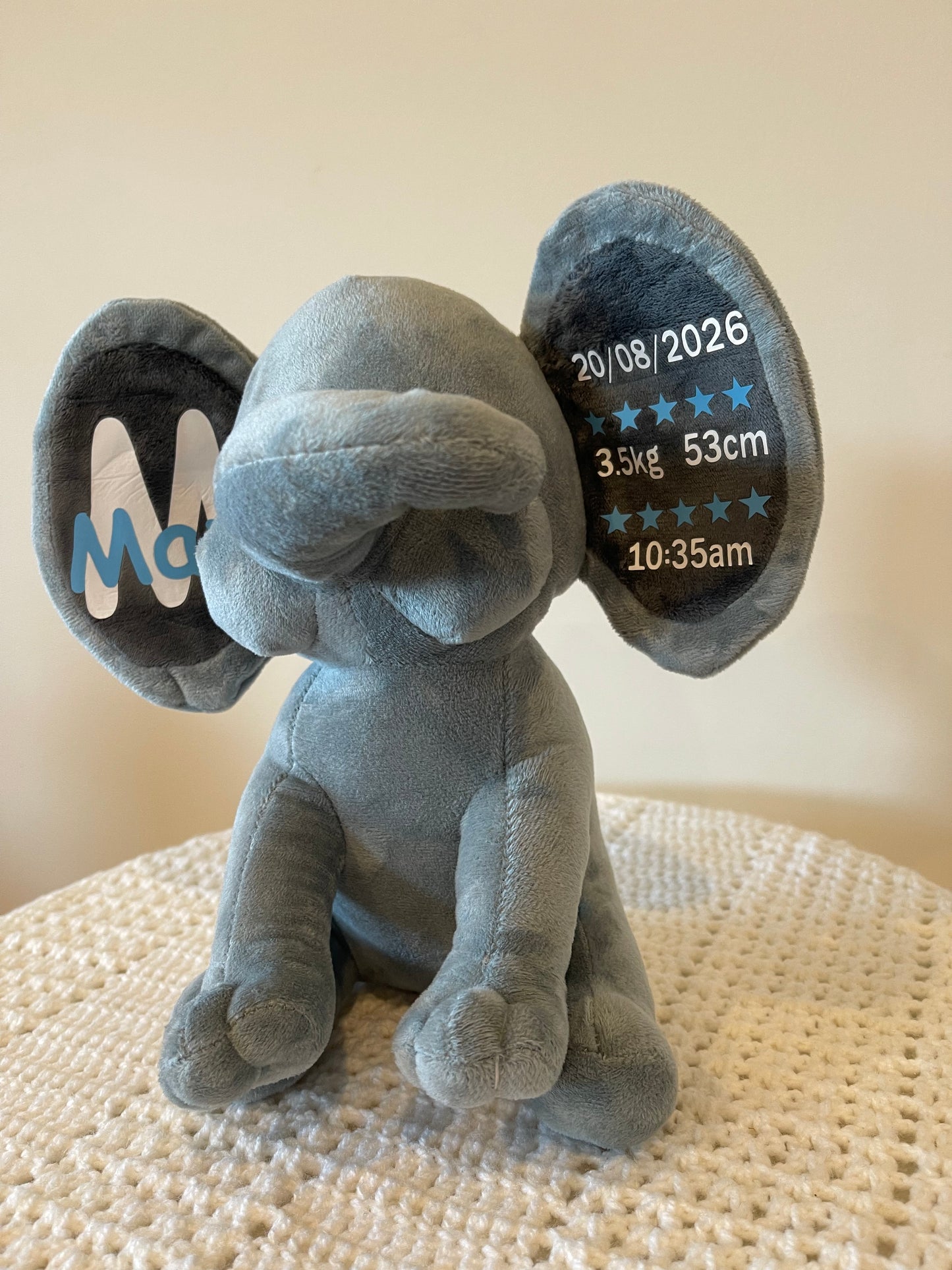 Elephant Plush Toy - Pink, Grey, Purple and Green