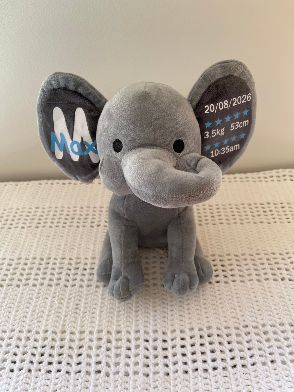 Elephant Plush Toy - Pink, Grey, Purple and Green