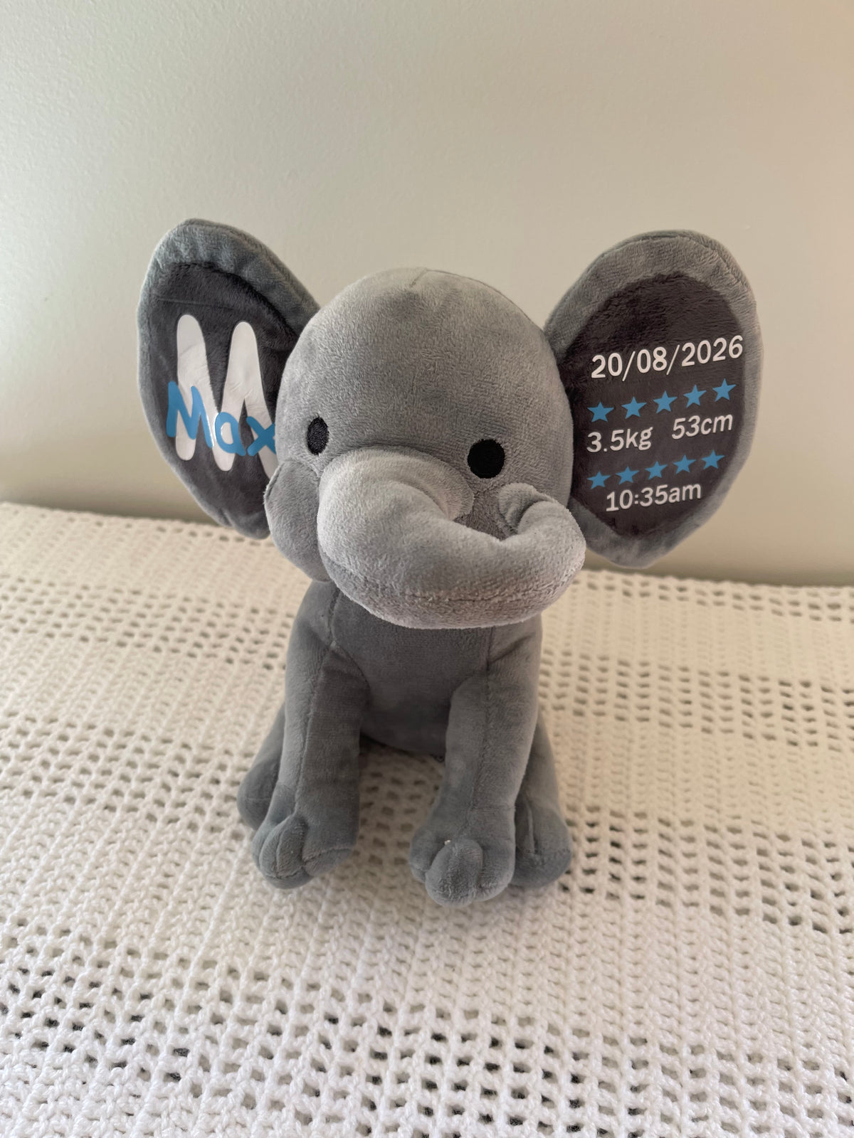 Elephant Plush Toy - Pink, Grey, Purple and Green